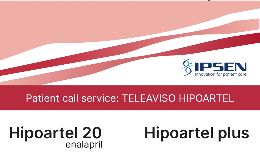 Patient call service: TELEAVISO HIPOARTEL - Hipoartel 20 - Hipoartel plus
