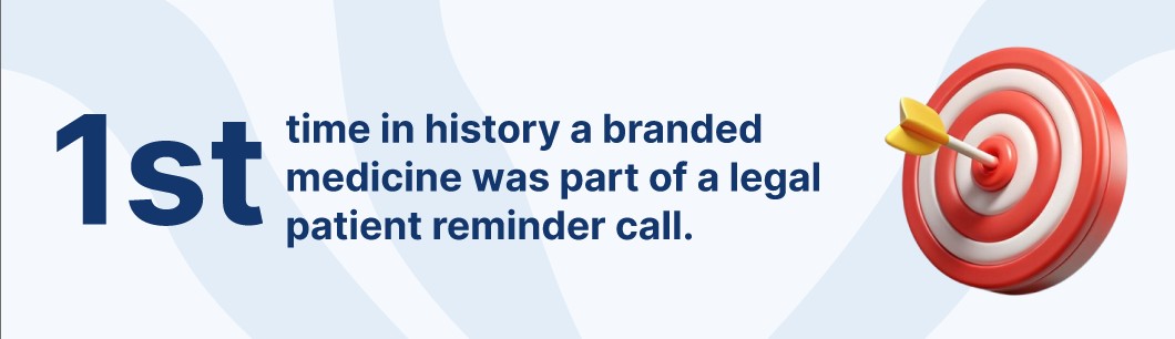 1st time in history a branded medicine was part of a legal patient reminder call